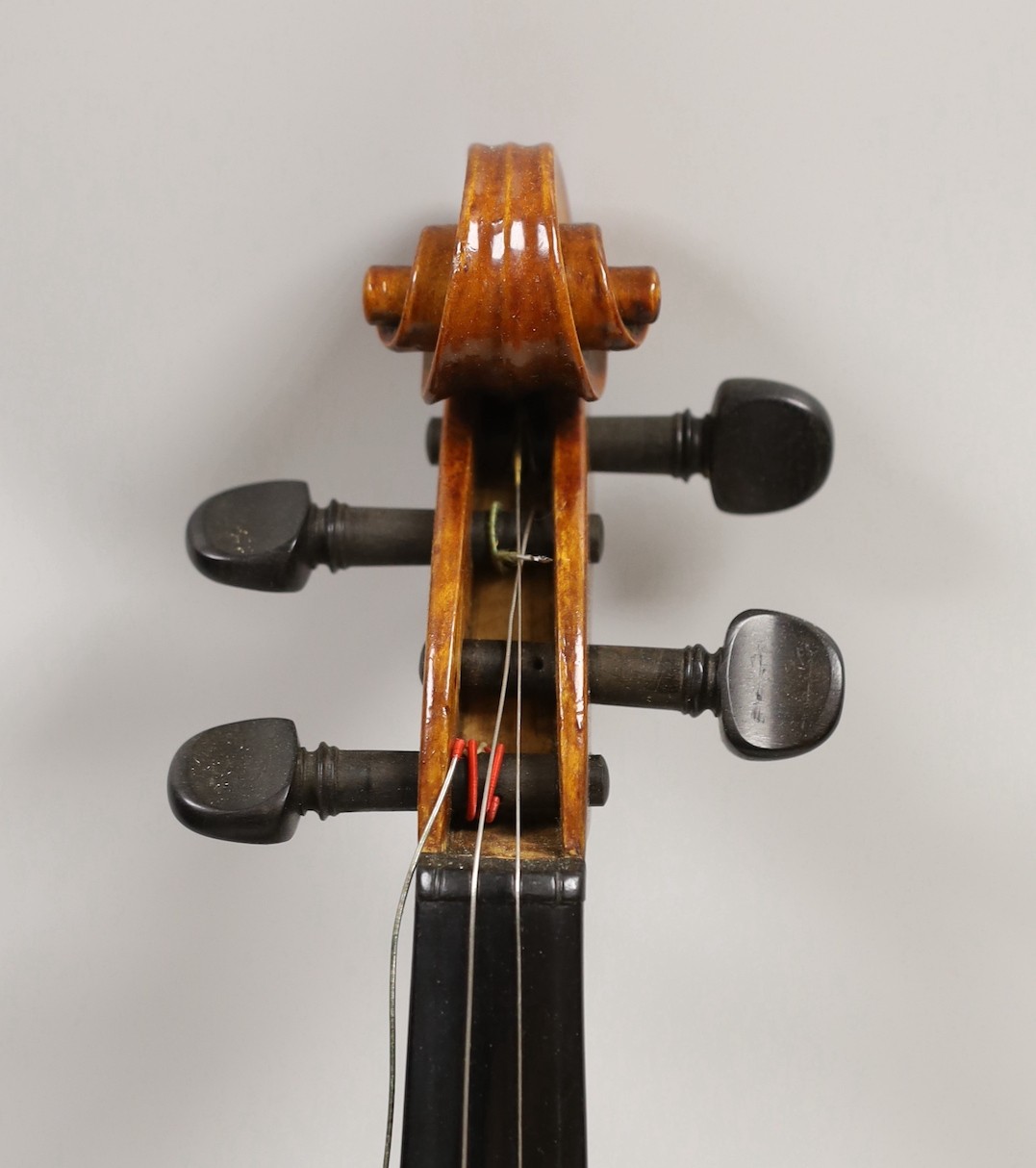 A violin, labelled Luigi Salsedo, with two bows, in case